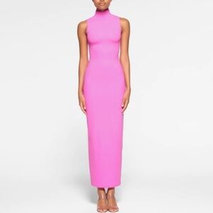 NWT Skims Fits Everybody Mock Neck Dress new sleeveless pink
